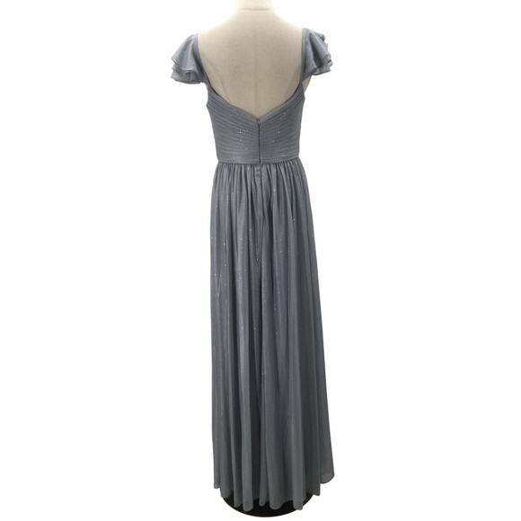 AW BRIDE 6 S Silver Grey Shirley Glitter Bridesmaid Formal Party Maxi Dress 0b6 - Picture 2 of 7